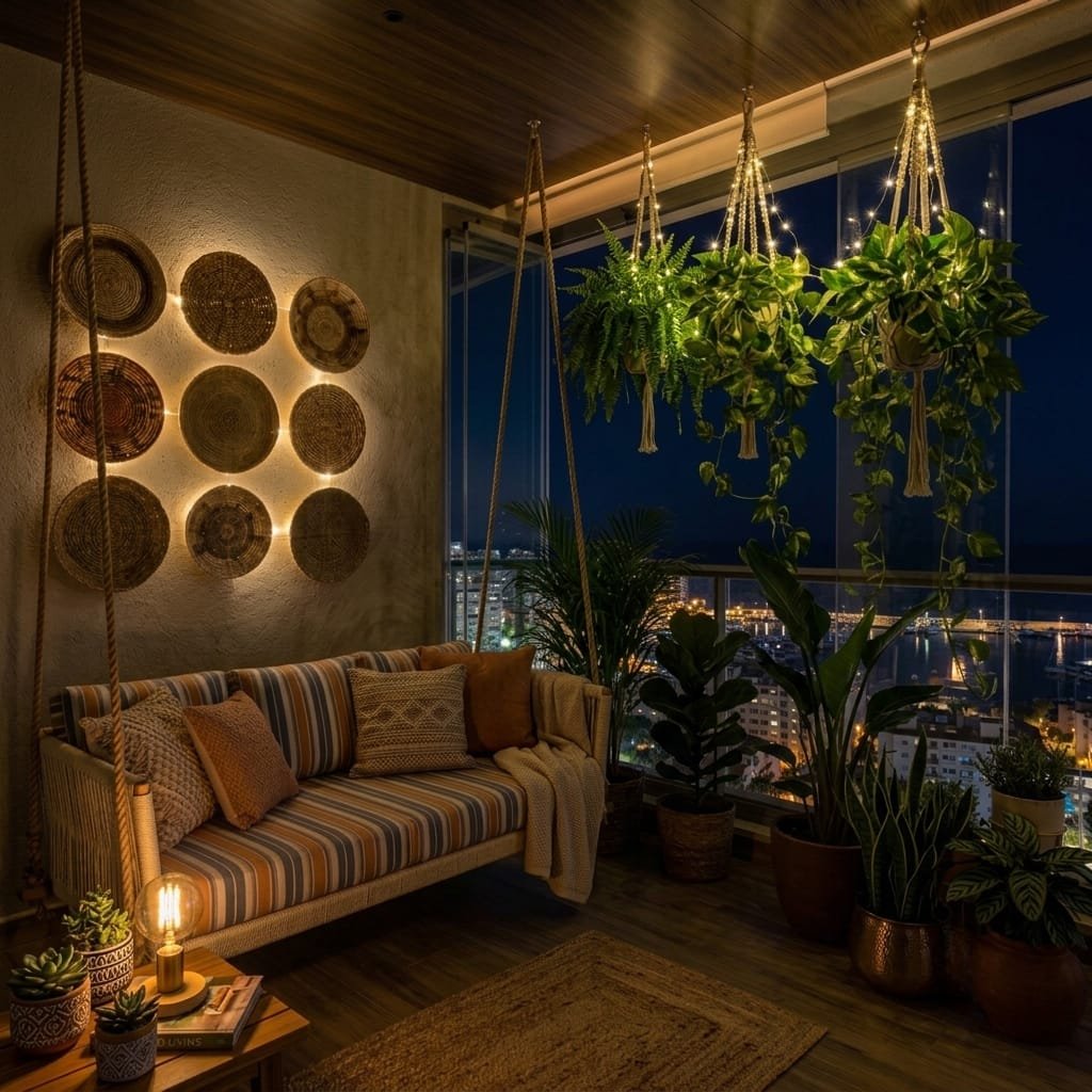 After — Modern Living Room Green Wall